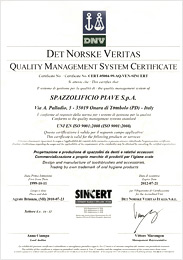 Сертификат качества ISO компании Пиаве (Spazzolificio Piave S.p.a.)